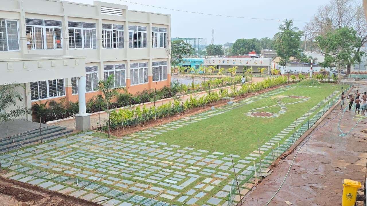 Landscaped campus and walkways